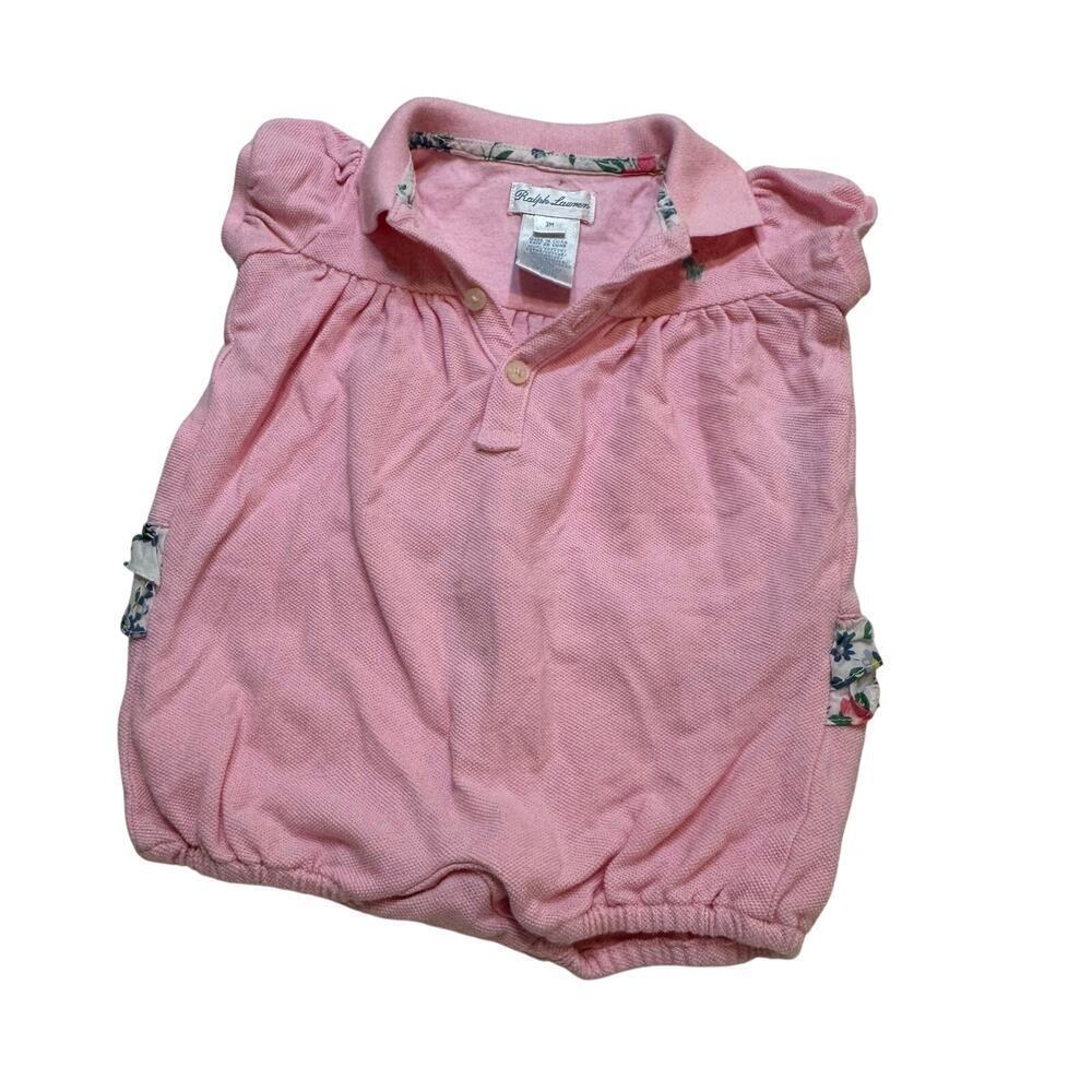 Ralph Lauren Baby GIrl Pink Romper sz 3M